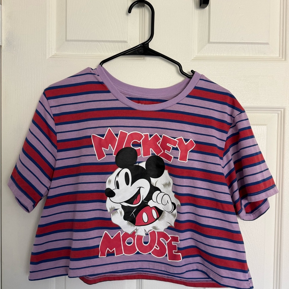 Striped Disney Mickey Mouse Crop Top